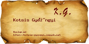 Kotsis Gyöngyi névjegykártya